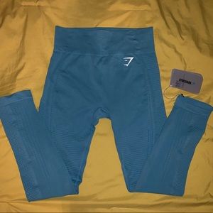 Gymshark flawless knit tights sea blue FULL LENGTH